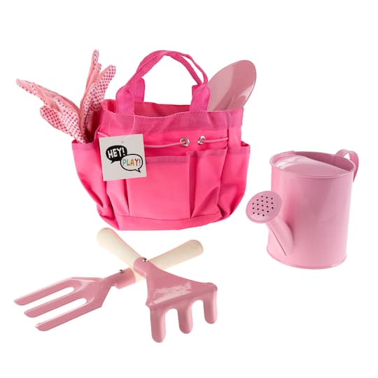 Toy Time Kid&#x2019;s Garden Tool Set With Canvas Tote